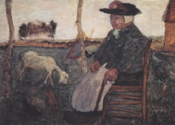 Old Peasant Woman with Goat